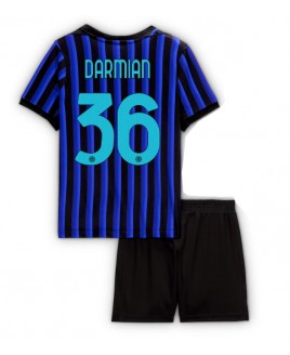 Günstige Inter Milan Matteo Darmian #36 Heimtrikotsatz Kinder 2025-26 Kurzarm (+ Kurze Hosen)